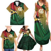 Personalised Long Live Vanuatu Independence Day Family Matching Summer Maxi Dress and Hawaiian Shirt 45th Anniversary Woven Pattern LT14 - Polynesian Pride