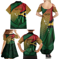 Personalised Long Live Vanuatu Independence Day Family Matching Summer Maxi Dress and Hawaiian Shirt 45th Anniversary Woven Pattern LT14 - Polynesian Pride