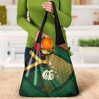 Long Live Vanuatu Independence Day Grocery Bag 45th Anniversary Woven Pattern - Polynesian Pride