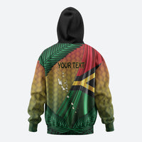 Personalised Long Live Vanuatu Independence Day Hoodie 45th Anniversary Woven Pattern - Polynesian Pride