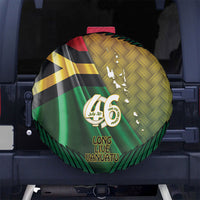 Long Live Vanuatu Independence Day Spare Tire Cover 45th Anniversary Woven Pattern - Polynesian Pride