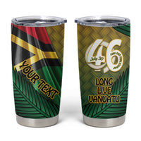 Personalised Long Live Vanuatu Independence Day Tumbler Cup 45th Anniversary Woven Pattern - Polynesian Pride