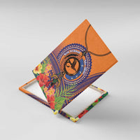 PNG New Ireland Province Canvas Wall Art Niu Ailan Necklace Polynesian Tattoo LT14 With Frame Orange - Polynesian Pride