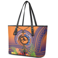 PNG New Ireland Province Leather Tote Bag Niu Ailan Necklace Polynesian Tattoo LT14 - Polynesian Pride