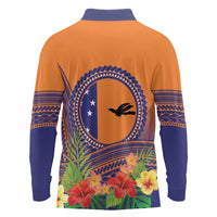PNG New Ireland Province Long Sleeve Polo Shirt Niu Ailan Necklace Polynesian Tattoo LT14 - Polynesian Pride