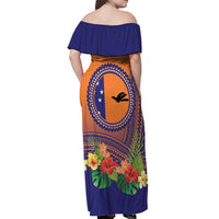 PNG New Ireland Province Off Shoulder Maxi Dress Niu Ailan Necklace Polynesian Tattoo LT14 - Polynesian Pride