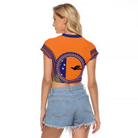 PNG New Ireland Province Raglan Cropped T Shirt Niu Ailan Necklace Polynesian Tattoo LT14 - Polynesian Pride