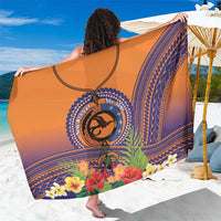 PNG New Ireland Province Sarong Niu Ailan Necklace Polynesian Tattoo LT14 One Size 44 x 66 inches Orange - Polynesian Pride