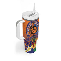 PNG New Ireland Province Tumbler With Handle Niu Ailan Necklace Polynesian Tattoo LT14 - Polynesian Pride