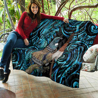 New Zealand Tui Bird Taiaha Quilt Maori Weapon Paua Shell Mix Silver Fern