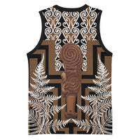 Wahaika New Zealand Basketball Jersey Maori Weapon Kowhaiwhai Fern Poutama Motifs