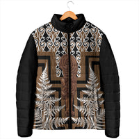 Wahaika New Zealand Padded Jacket Maori Weapon Kowhaiwhai Fern Poutama Motifs