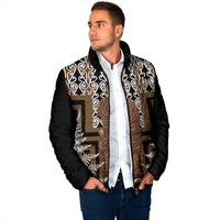 Wahaika New Zealand Padded Jacket Maori Weapon Kowhaiwhai Fern Poutama Motifs