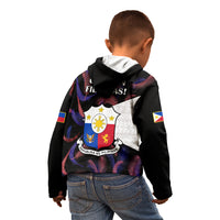 Philippines Football Kid Hoodie 2023 World Cup Go Filipinas Feather Black Version LT14 - Polynesian Pride