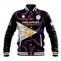 Custom Philippines Football Baseball Jacket 2023 World Cup Go Filipinas Feather Black Version LT14 Unisex Black - Polynesian Pride