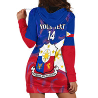 Custom Philippines Football Hoodie Dress 2023 World Cup Go Filipinas Feather Flag Version LT14 - Polynesian Pride