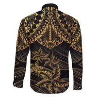 Black and Gold Polynesia Family Matching Puletasi and Hawaiian Shirt Plumeria Tattoo With Polynesian Pattern LT14 - Polynesian Pride
