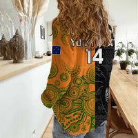 Custom Fiji And Australia Rugby Women Casual Shirt Fijian Tapa Pattern With Aussie Aboriginal Art LT14 - Polynesian Pride