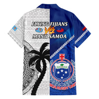 Fiji And Samoa Rugby Family Matching Puletasi Dress and Hawaiian Shirt 2023 World Cup Samoan Mix Tapa Pattern LT14 - Polynesian Pride