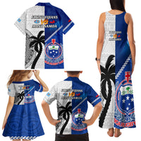 Fiji And Samoa Rugby Family Matching Tank Maxi Dress and Hawaiian Shirt 2023 World Cup Samoan Mix Tapa Pattern LT14 - Polynesian Pride