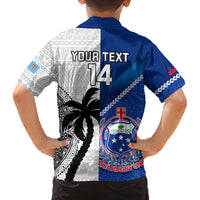 Custom Fiji And Samoa Rugby Family Matching Off Shoulder Maxi Dress and Hawaiian Shirt 2023 World Cup Samoan Mix Tapa Pattern LT14 - Polynesian Pride