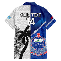 Custom Fiji And Samoa Rugby Family Matching Off Shoulder Maxi Dress and Hawaiian Shirt 2023 World Cup Samoan Mix Tapa Pattern LT14 - Polynesian Pride