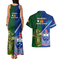 Samoa And Ireland Rugby Couples Matching Tank Maxi Dress and Hawaiian Shirt 2023 World Cup Manu Samoa With Shamrocks LT14 - Polynesian Pride