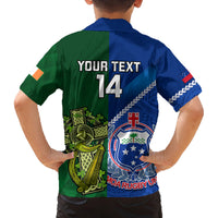 Custom Samoa And Ireland Rugby Family Matching Tank Maxi Dress and Hawaiian Shirt 2023 World Cup Manu Samoa With Shamrocks LT14 - Polynesian Pride