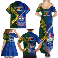 Samoa And South Africa Rugby Family Matching Summer Maxi Dress and Hawaiian Shirt 2023 World Cup Manu Samoa With Springboks LT14 - Polynesian Pride