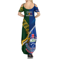 Samoa And South Africa Rugby Family Matching Summer Maxi Dress and Hawaiian Shirt 2023 World Cup Manu Samoa With Springboks LT14 - Polynesian Pride