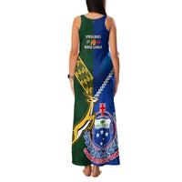 Samoa And South Africa Rugby Family Matching Tank Maxi Dress and Hawaiian Shirt 2023 World Cup Manu Samoa With Springboks LT14 - Polynesian Pride