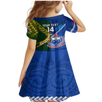 Custom Samoa And South Africa Rugby Family Matching Mermaid Dress and Hawaiian Shirt 2023 World Cup Manu Samoa With Springboks LT14 - Polynesian Pride