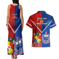 Samoa And Tonga Rugby Couples Matching Tank Maxi Dress and Hawaiian Shirt 2023 World Cup Manu Samoa With Ikale Tahi LT14 - Polynesian Pride