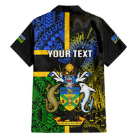 Personalised South Sea Islanders Family Matching Tank Maxi Dress and Hawaiian Shirt Kanakas With Solomon Islands Coat Of Arms LT14 - Polynesian Pride