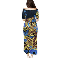 Polynesia Fabric Family Matching Puletasi Dress and Hawaiian Shirt Polynesian Tribal With Frangipani Flowers LT14 - Polynesian Pride