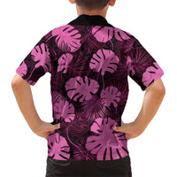 Pink Hawaii Kukui Nut Lei Family Matching Off The Shoulder Long Sleeve Dress and Hawaiian Shirt Hawaiian Pattern Monstera Tropical Vibes LT14 - Polynesian Pride