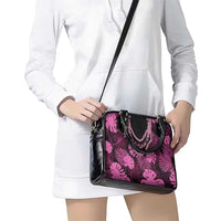 Pink Hawaii Kukui Nut Lei Shoulder Handbag Hawaiian Pattern Monstera Tropical Vibes - Polynesian Pride