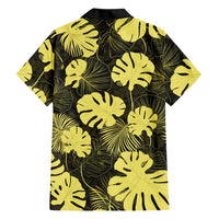 Yellow Hawaii Kukui Nut Lei Family Matching Off Shoulder Short Dress and Hawaiian Shirt Hawaiian Pattern Monstera Tropical Vibes LT14 - Polynesian Pride