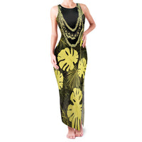 Yellow Hawaii Kukui Nut Lei Family Matching Tank Maxi Dress and Hawaiian Shirt Hawaiian Pattern Monstera Tropical Vibes LT14 Mom's Dress Yellow - Polynesian Pride