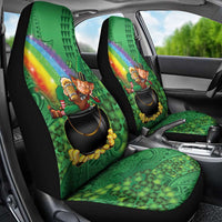 Hawaii Saint Patrick's Day Car Seat Cover Funny Leprechaun With Pot Of Gold - Polynesian Tattoo LT14 - Polynesian Pride