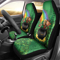 Hawaii Saint Patrick's Day Car Seat Cover Funny Leprechaun With Pot Of Gold - Polynesian Tattoo LT14 - Polynesian Pride