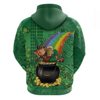 Hawaii Saint Patrick's Day Hoodie Funny Leprechaun With Pot Of Gold - Polynesian Tattoo LT14 - Polynesian Pride