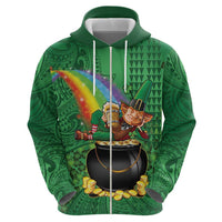 Hawaii Saint Patrick's Day Hoodie Funny Leprechaun With Pot Of Gold - Polynesian Tattoo LT14 - Polynesian Pride