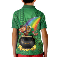 Hawaii Saint Patrick's Day Kid Polo Shirt Funny Leprechaun With Pot Of Gold - Polynesian Tattoo LT14 - Polynesian Pride