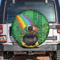 Hawaii Saint Patrick's Day Spare Tire Cover Funny Leprechaun With Pot Of Gold - Polynesian Tattoo LT14 Green - Polynesian Pride