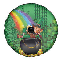 Hawaii Saint Patrick's Day Spare Tire Cover Funny Leprechaun With Pot Of Gold - Polynesian Tattoo LT14 - Polynesian Pride