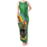 Hawaii Saint Patrick's Day Tank Maxi Dress Funny Leprechaun With Pot Of Gold - Polynesian Tattoo LT14 Women Green - Polynesian Pride