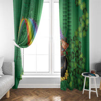 Hawaii Saint Patrick's Day Window Curtain Funny Leprechaun With Pot Of Gold - Polynesian Tattoo LT14 - Polynesian Pride