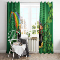 Hawaii Saint Patrick's Day Window Curtain Funny Leprechaun With Pot Of Gold - Polynesian Tattoo LT14 - Polynesian Pride