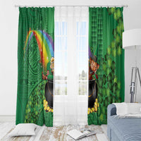 Hawaii Saint Patrick's Day Window Curtain Funny Leprechaun With Pot Of Gold - Polynesian Tattoo LT14 - Polynesian Pride